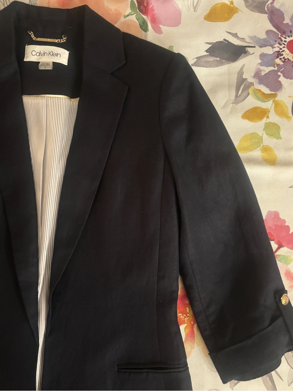 Calvin Klein Women’s Navy Blazer - Classic Tailored Suit Jacket